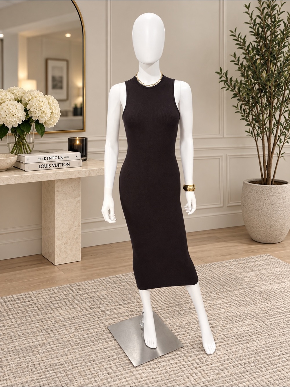 bebe Ribbed Maxi Dress NWT